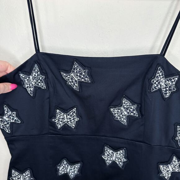 NWT Anthropologie Maeve The Brynne 3D Beaded Bow Spaghetti Strap Mini Dress 14 - Picture 4 of 15